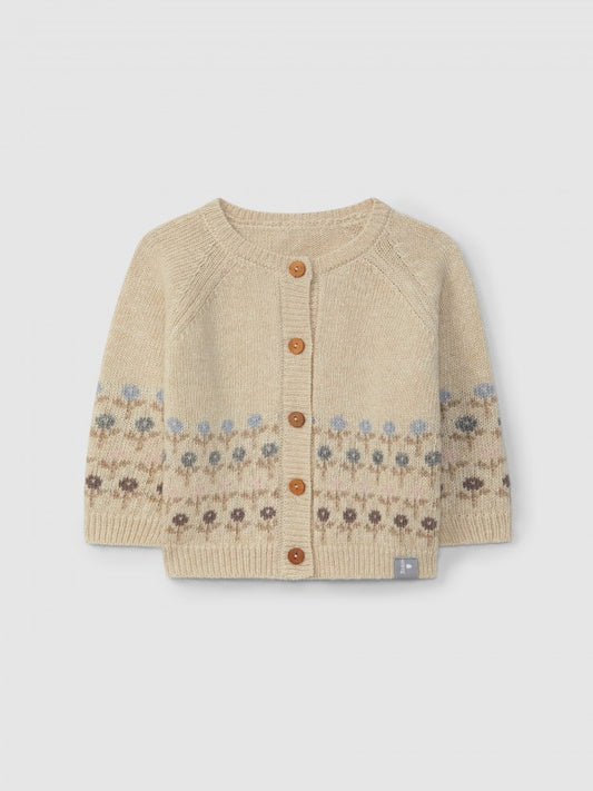 cardigan in lana fiori
