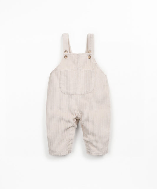 Salopette in velluto con tasca frontale