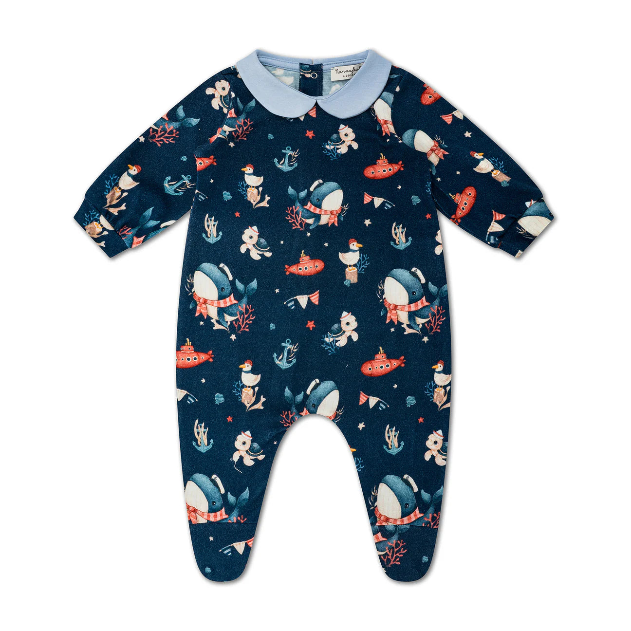Tutina in bamboo balene blu