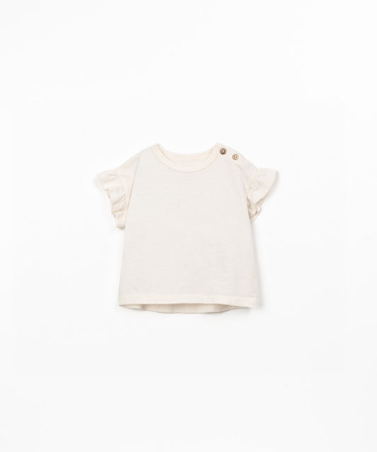 T-shirt con maniche arricciate