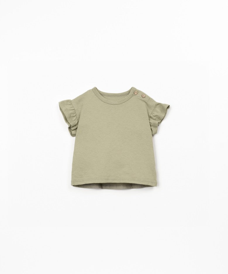 T-shirt con maniche arricciate