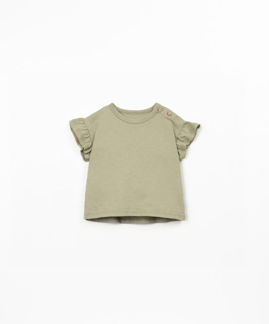 T-shirt con maniche arricciate