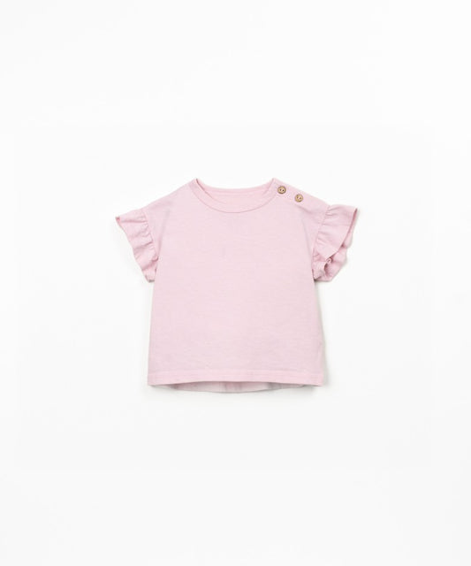 T-shirt con maniche arricciate