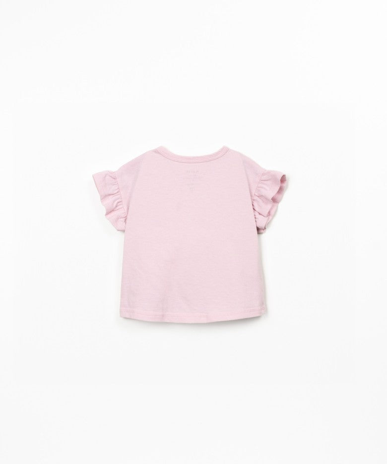 T-shirt con maniche arricciate