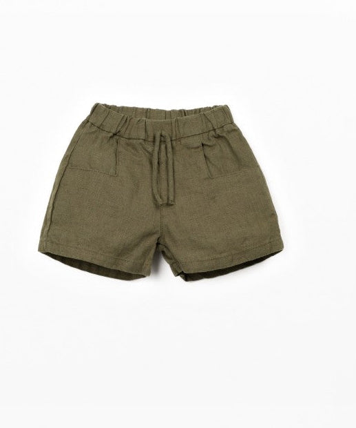 Shorts di lino verde